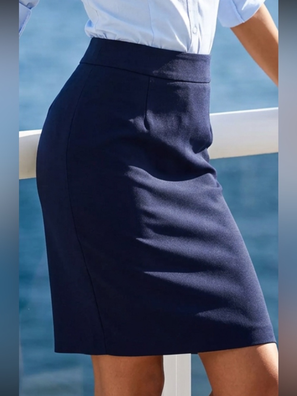 Liverpool | Liverpool Navy Pencil Skirt - Structured Stretch Skirt NWT Size 6/28